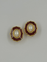 Клипсы с коричневой эмалью и «жемчугом» Burberrys