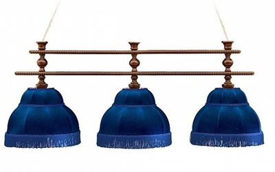 Лампа Барон-Люкс 3пл. ясень (№1,бархат зеленый,бахрома желтая,фурнитура золото)