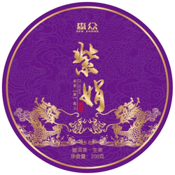 620002 Чай прессованный зеленый Пуэр Шэн "Сэнчжун, Фиолетовый Шэн, Цзинмайшань", мини бин 200г