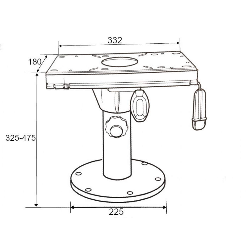 Стойка Newstar для сидений, 330-430 мм, с слайдером алюминиевым