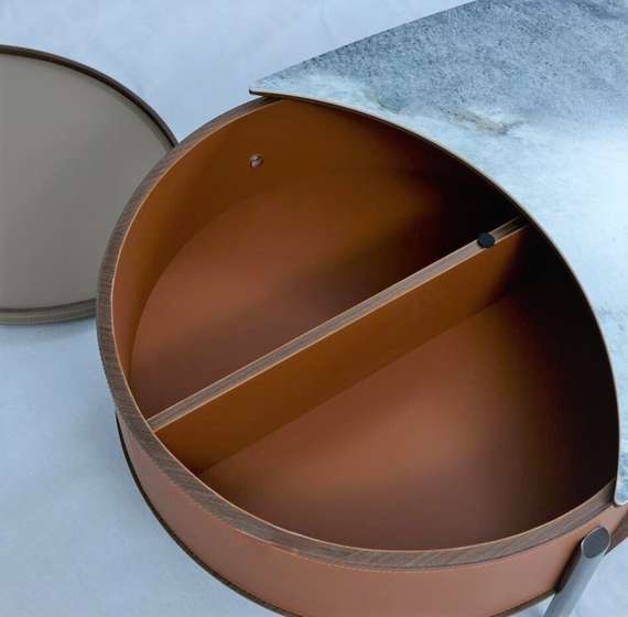 Стол журнальный 9682, 131х73х41 см, экокожа, керамика