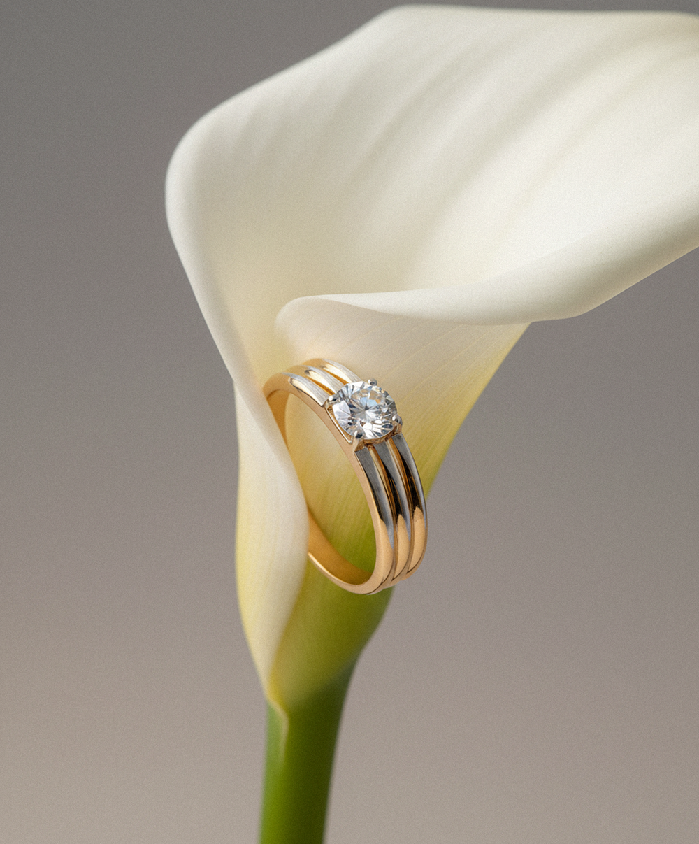 Кольцо из золота с фианитом, 018790