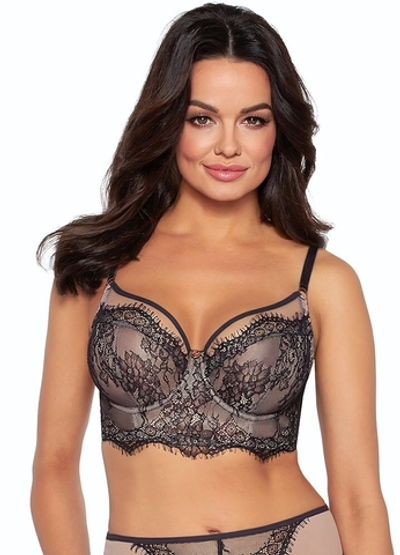 Бюстгальтер с широким поясом и мягкой кружевной чашкой Cold Espresso (Размер: 85F) (Цвет: коричневый)