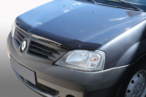 Дефлектор капота Renault Logan 2004-2014 г. Lada Largus еврокрепеж (VORON GLASS)