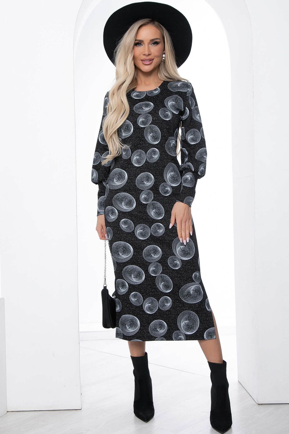 Платье "Эстетика вкуса" (черное/принт) П8900 LT Collection