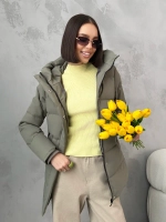 Куртка весенняя удлиненная с капюшоном