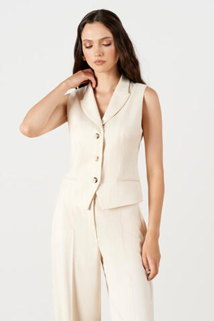 1928 Жилет женский (кремовый полоска)