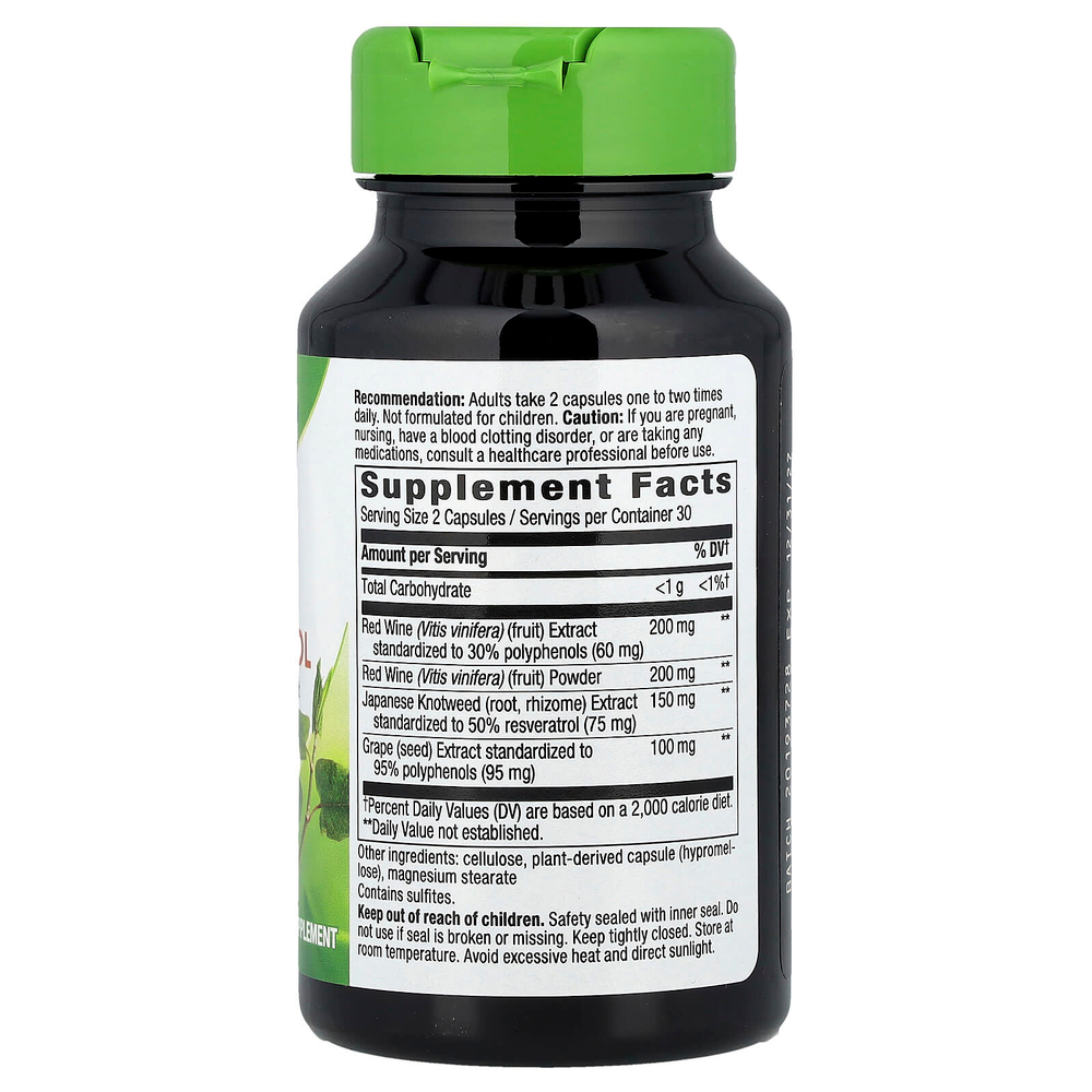 Nature's Way, Premium Blend, ресвератрол, 60 веганских капсул