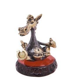 Народные промыслы AM-4186 Фигурка «Лошадь-Дзен» (латунь, янтарь)