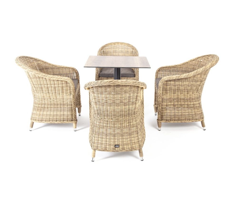 "Каффе" обеденная группа на 4 персоны, цвет соломенный