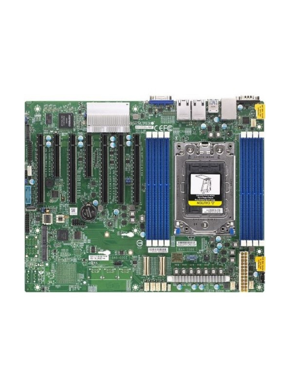 Supermicro MBD-H12SSL-NT-B Single AMD EPYC 7002 Series CPU 2TB Registered ECC DDR4, 8 DIMMs 5 PCI-E 4.0 x16 2 PCI-E 4.0 x8 2 M.2, 2 SlimSAS x8, Dual 10GBase-T LAN via Broadcom BCM57416