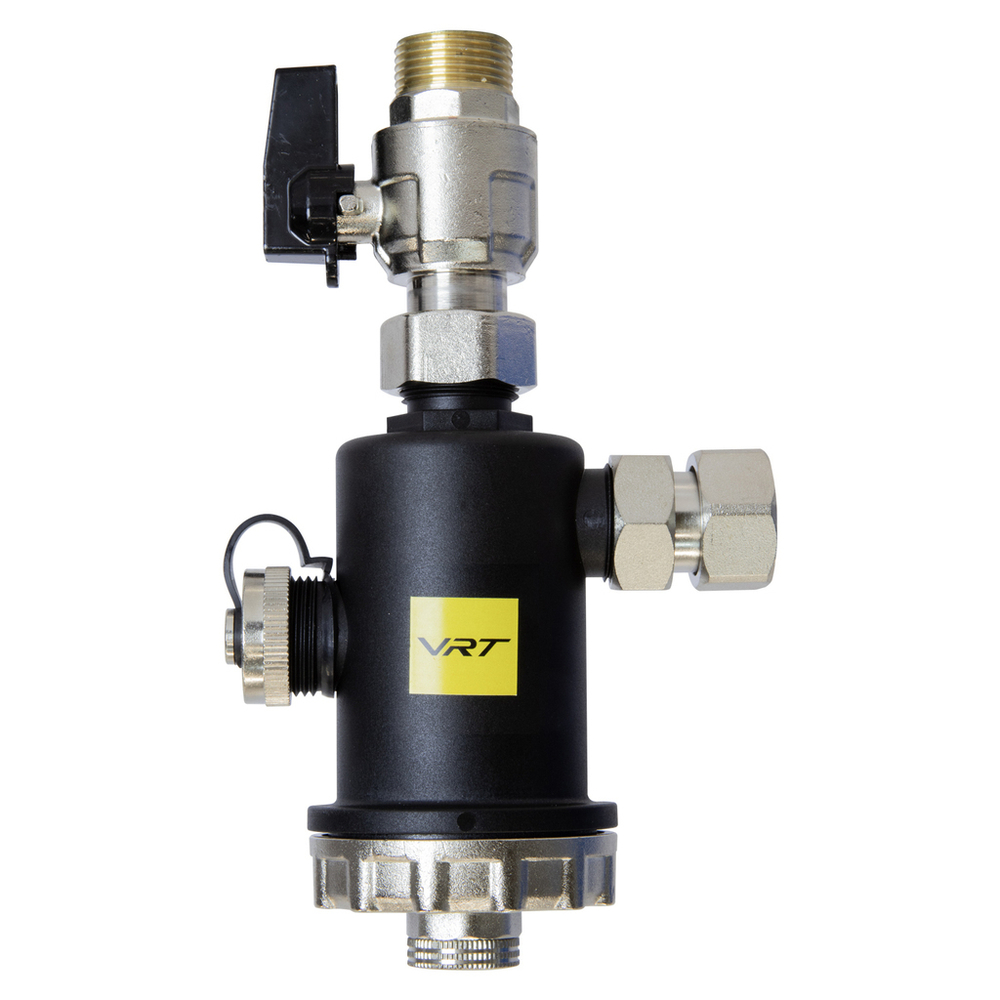 Фильтр самоочищающийся магнитный  3/4'' вн/вн дешламатор для котла , корпус черн. пластик VRT