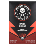 Death Wish Coffee, Порционные кофейные капсулы, темная обжарка, 10 капсул, по 12,5 г (0,44 унции)
