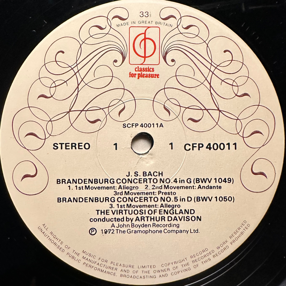 Бах - Бранденбургские концерты №4, №5, №6 (Англия 1972г.)