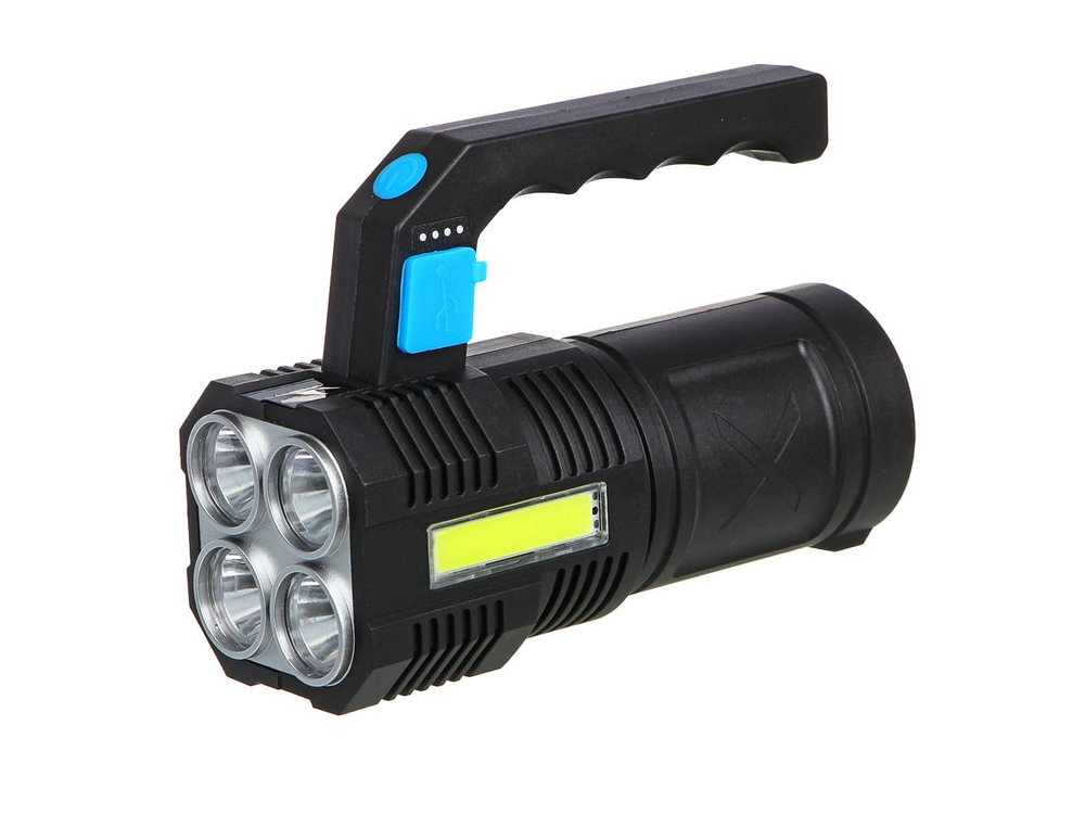 Фонарь прожектор ЕРМАК 4 LED+COB, 4 режима, 2000мАч, USB, пластик (72шт/кор)