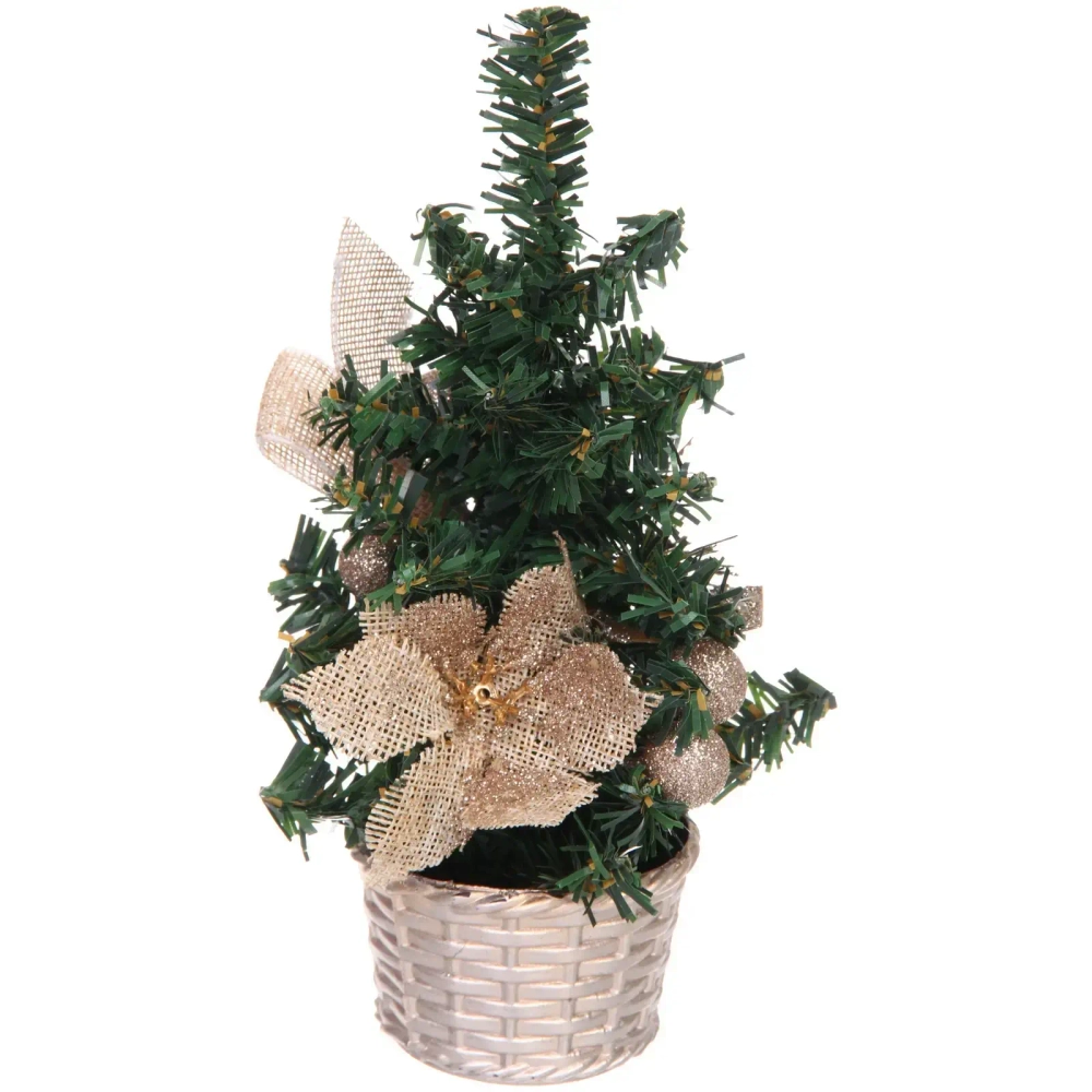 Елка декоративная «Сказочный блеск» 20 см, Шампань