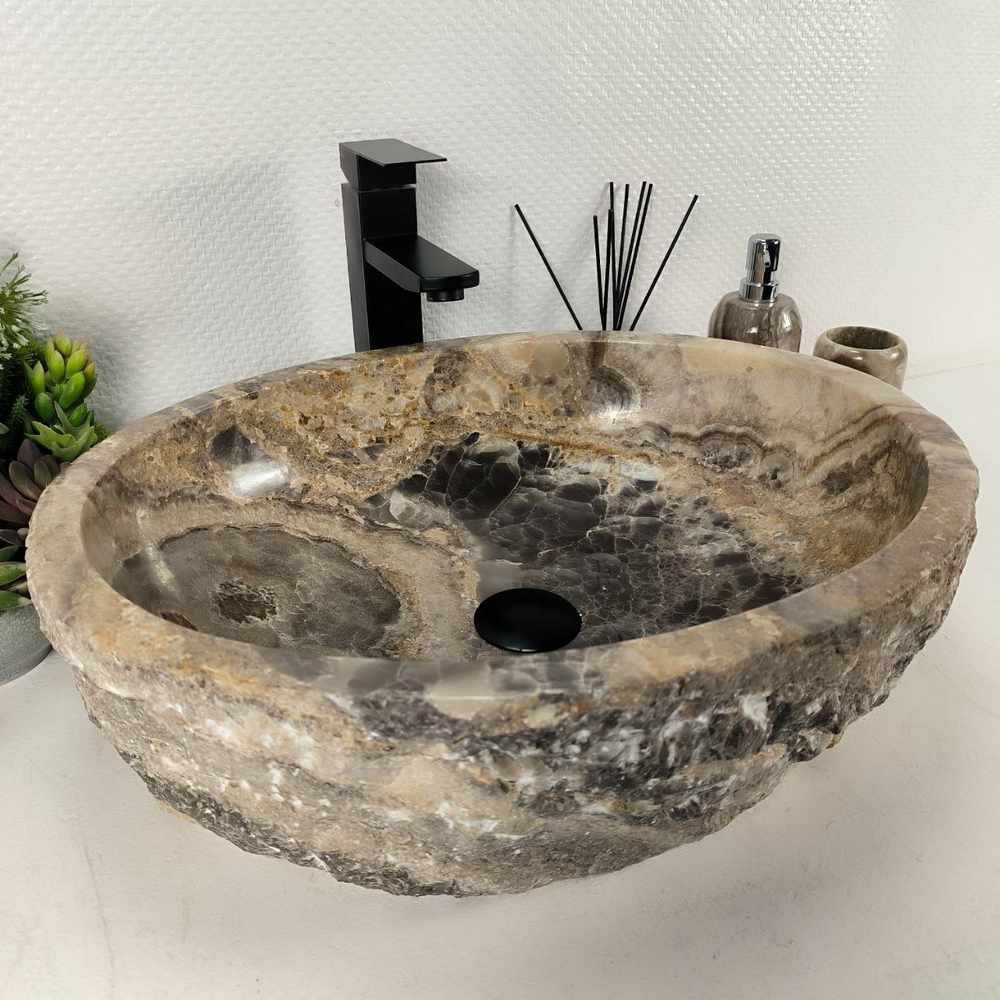 Раковина из оникса Erozy Grey EO-64557 52*42*15 0157
