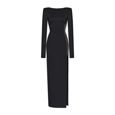 Платье макси с глубоким разрезом из джерси