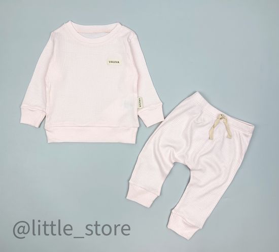 Комплект хлопковый (в рубчик) Нежно-розовый