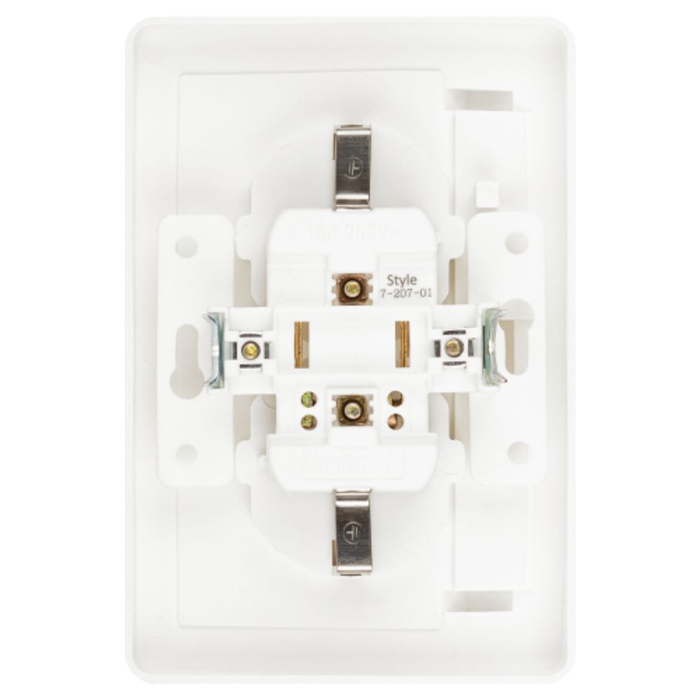 Розетка Intro Style 7-207-01 с заземлением 2P+E Schuko с крышкой шторками 16А-250В IP20 СУ белый