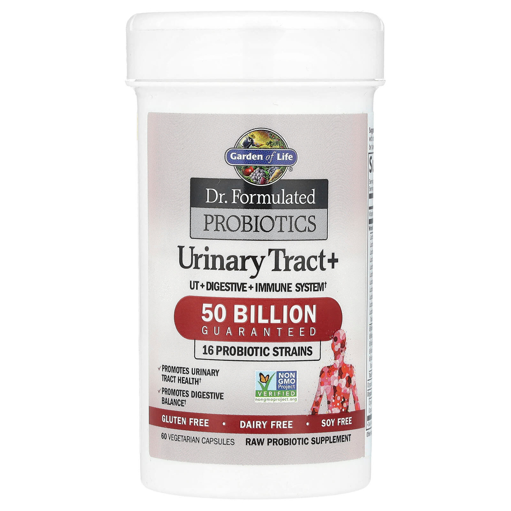Garden of Life, Dr. Formulated Probiotics, Urinary Tract+, 60 вегетарианских капсул
