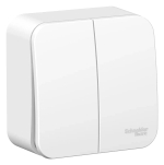 BLANCA О/У 2-клавишный ВЫКЛЮЧАТЕЛЬ (сх.5) МЕТАЛ.ПЛ.6А, 250В,БЕЛЫЙ