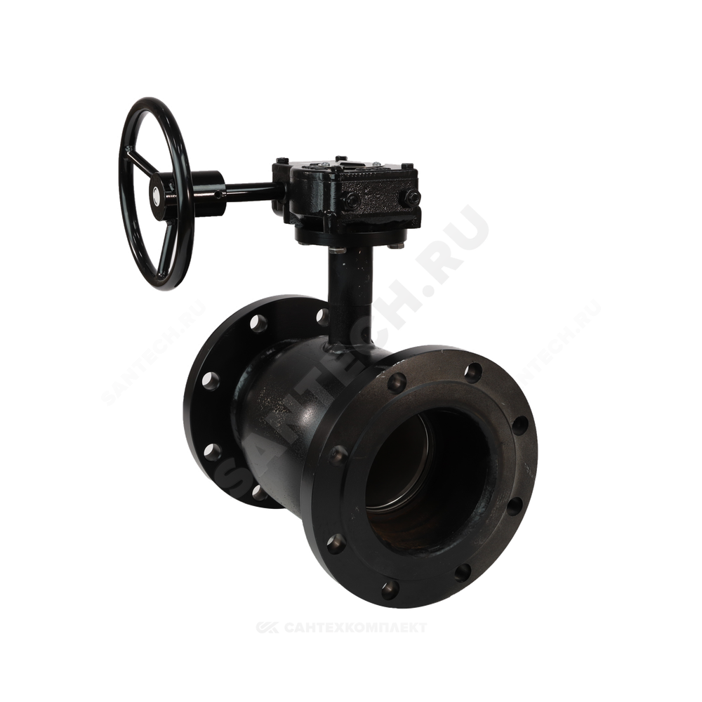 Кран шаровой сталь 09Г2С Ballomax КШТ 61.103 Ду 150 Ру16 фл L=350мм с редуктором BROEN КШТ 61.103.150.Р.16