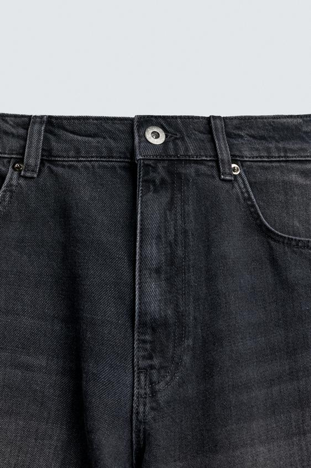 ZARA ДЖИНСЫ FLARED С МОЛНИЯМИ, УГОЛЬНЫЙ