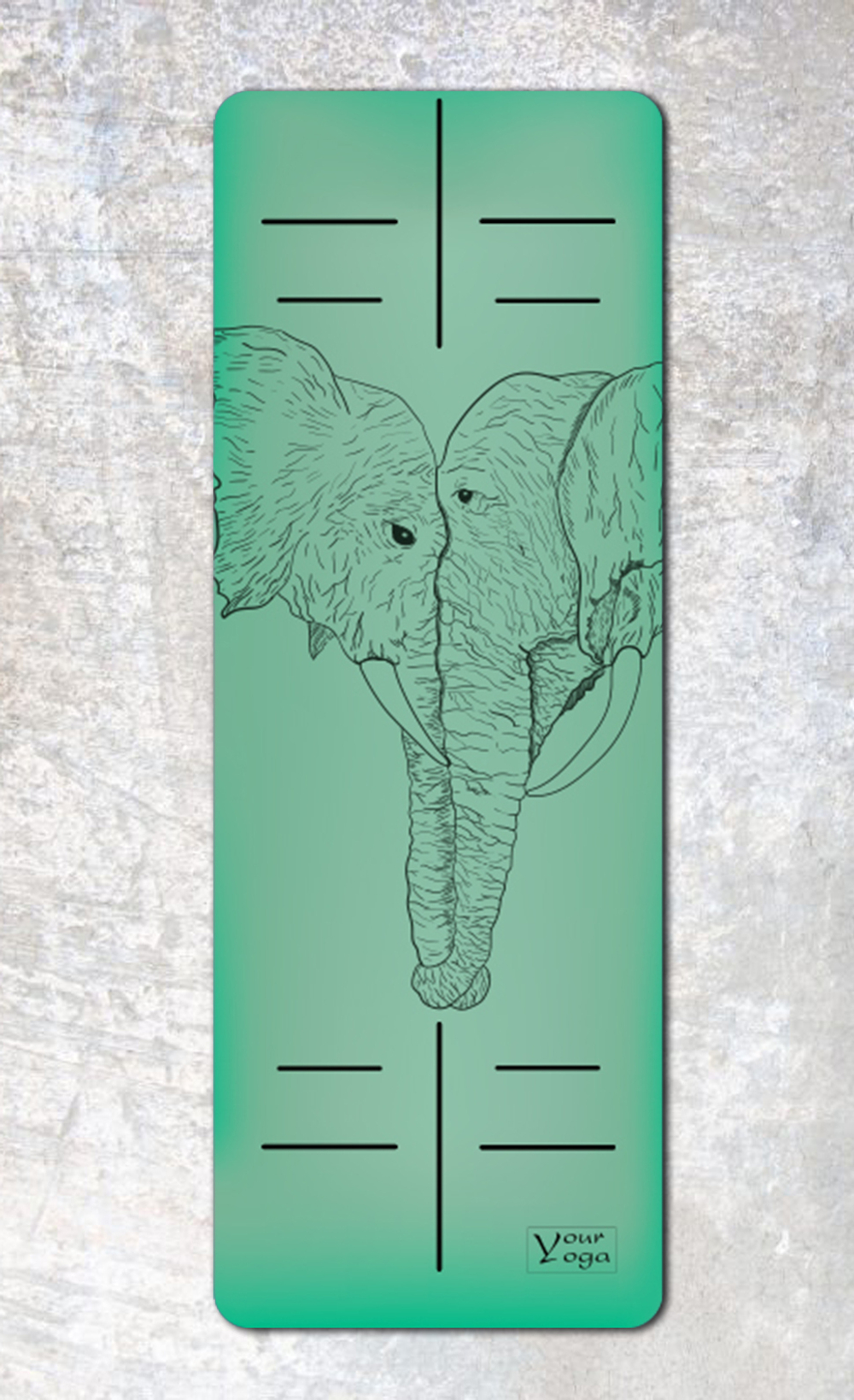 Каучуковый коврик для йоги Elephants 183*65*0,4 см