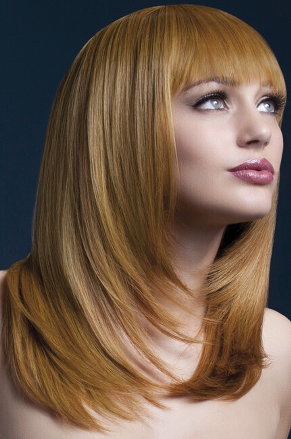 Рыжий парик с чёлкой "Tanja" (48 см) (Цвет: рыжий)