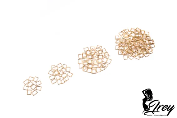 Кольцо - квадрат Arta-F, 10 мм, металл, золото