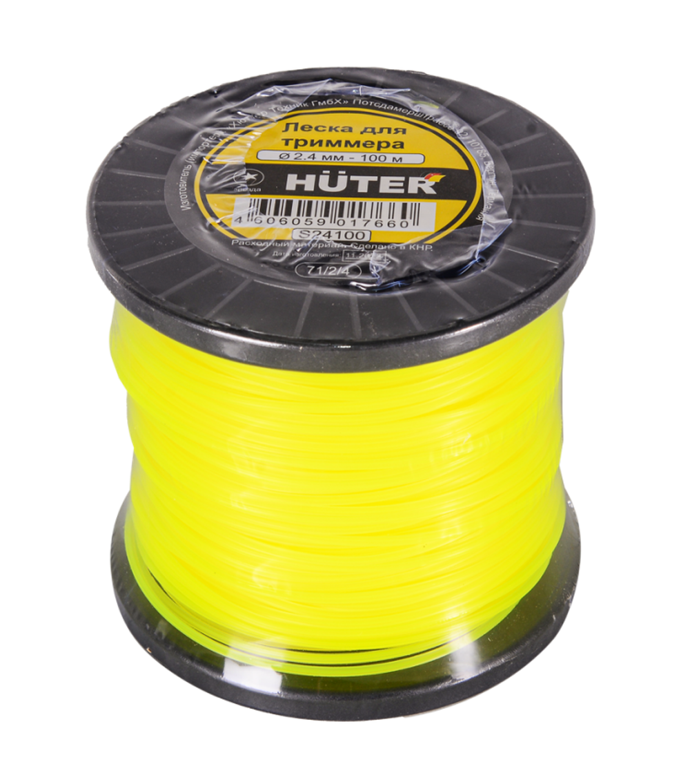 Леска Huter S24100 для триммера, 2.4 мм, звезда
