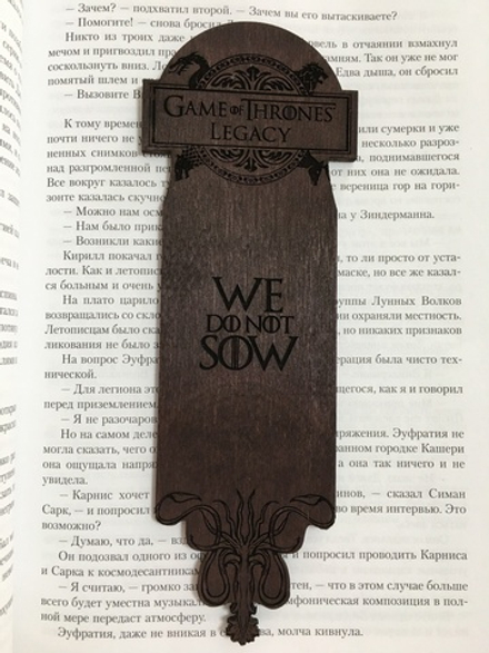 Закладка для книги Игра Престолов Дом Грейджоев тёмная/ Game of Thrones House Greyjoy / Ручная работа Дерево