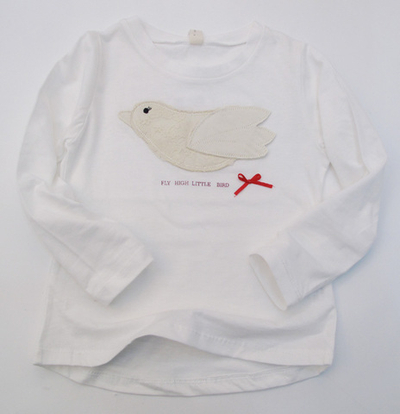 Лонгслив детский с аппликацией птицы