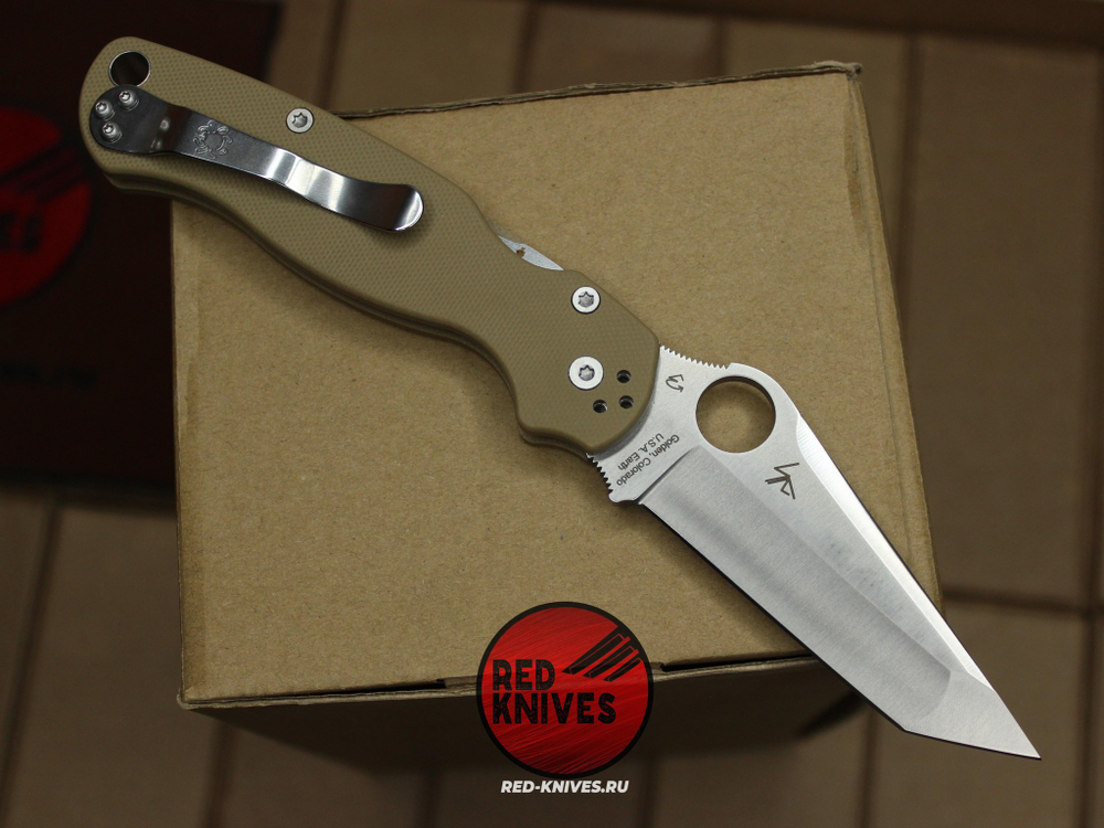 Нож Spyderco Paramilitary 2 Tanto G10 - темный песок рукоять, клинок сатин RK/478
