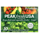 PEAKfresh USA, многоразовые пакеты с затяжками для хранения продуктов, 10 шт.