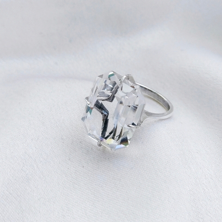 "Бригитта" кольцо в серебряном покрытии из коллекции "Дефиле" от Jenavi