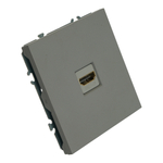 Розетка HDMI 2.0 Type A (механизм), серия Эмили, STEKKER, RST00-5118-10, платиново-серый, soft touch 50170