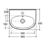 Умывальник-тюльпан "Лаго-45" с отв (КЕРАМИН)