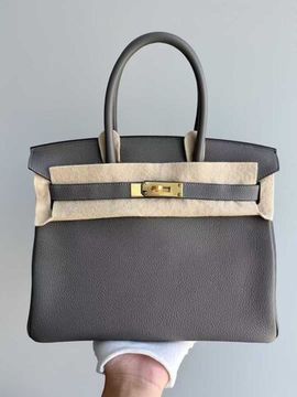 Сумка Hermes Birkin 30 Gris Meyer Togo Gold Hardware B(2024)