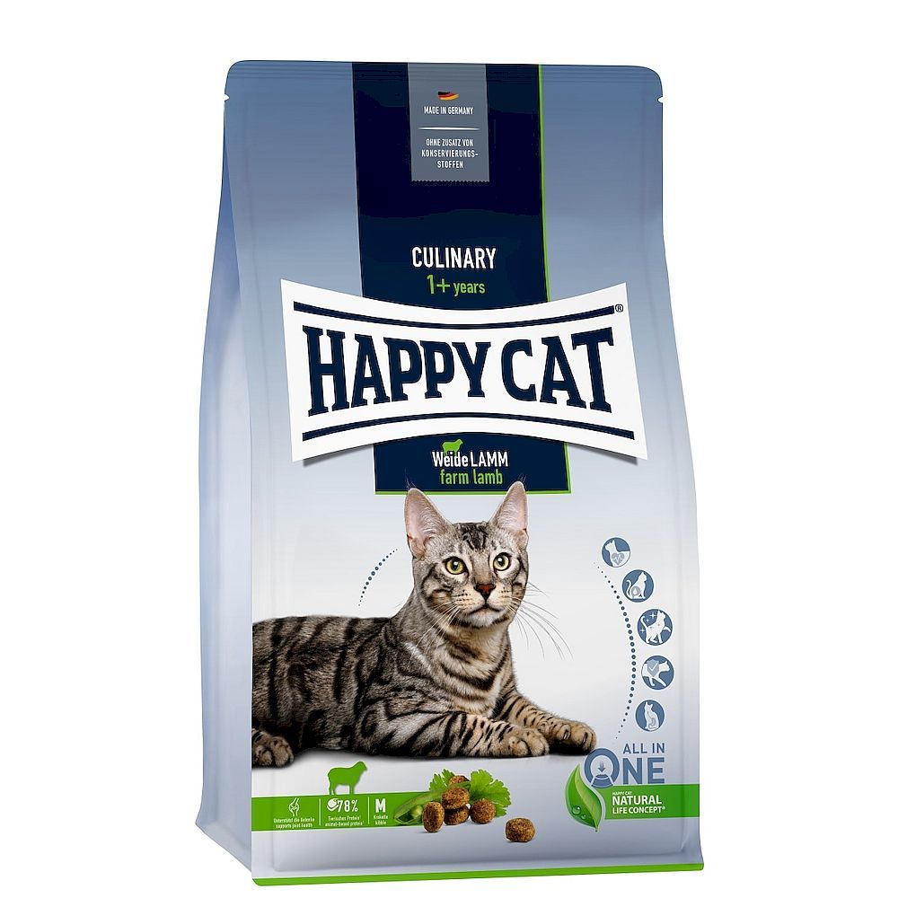 Сухой корм Happy Cat Culinary Weide-Lamm для кошек с ягненком, пакет 10кг Сухой корм Happy Cat Culinary Weide-Lamm для кошек с ягненком, пакет 10кг