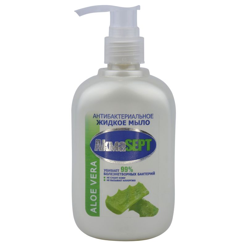 Мыло жидкое AKMASEPT антибактериальное Aloe Vera 270 мл/бут 8 бут/кор