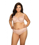 Бюстгальтер на косточках с нежными кружевными элементами (Размер: 75G) (Цвет: телесный)