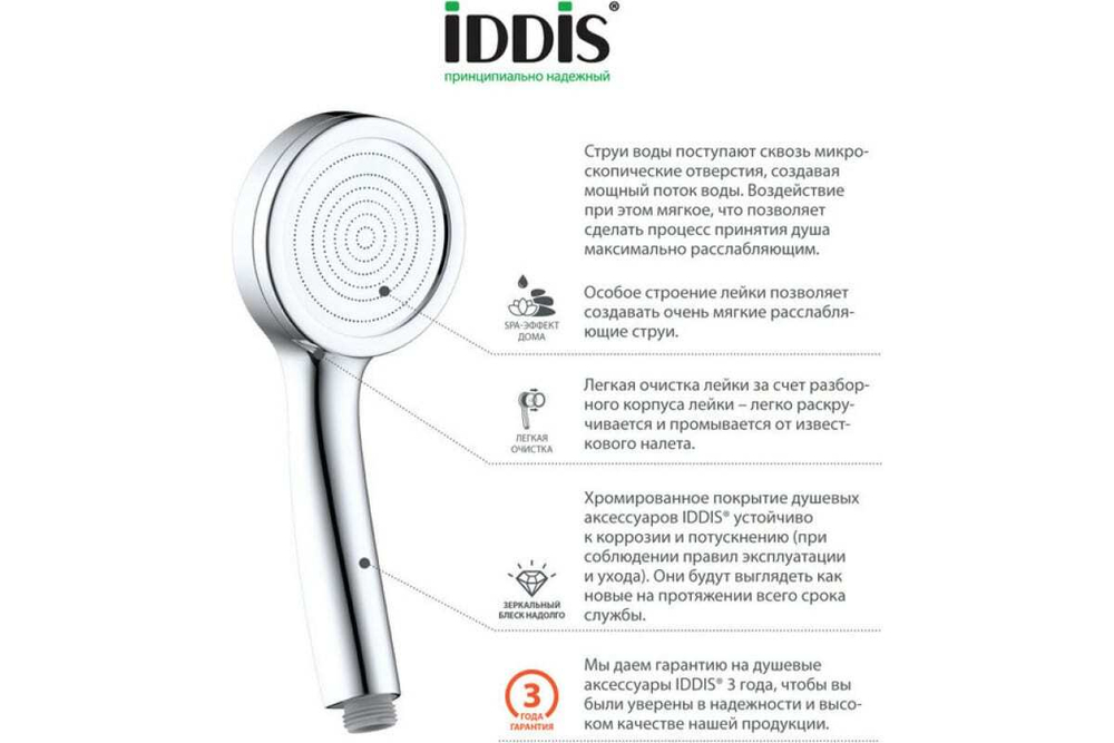 Лейка для душа IDDIS SpaHome SPA1F00i18