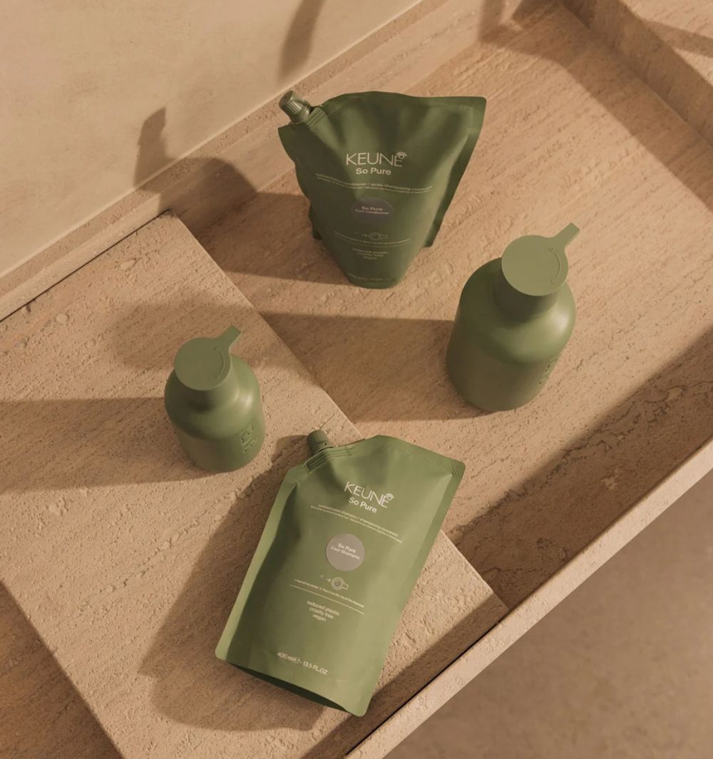 Keune So Pure Спа Шампунь ОСВЕЖАЮЩИЙ Корректирующий Блонд цвет Cool Shampoo Refill 400 мл