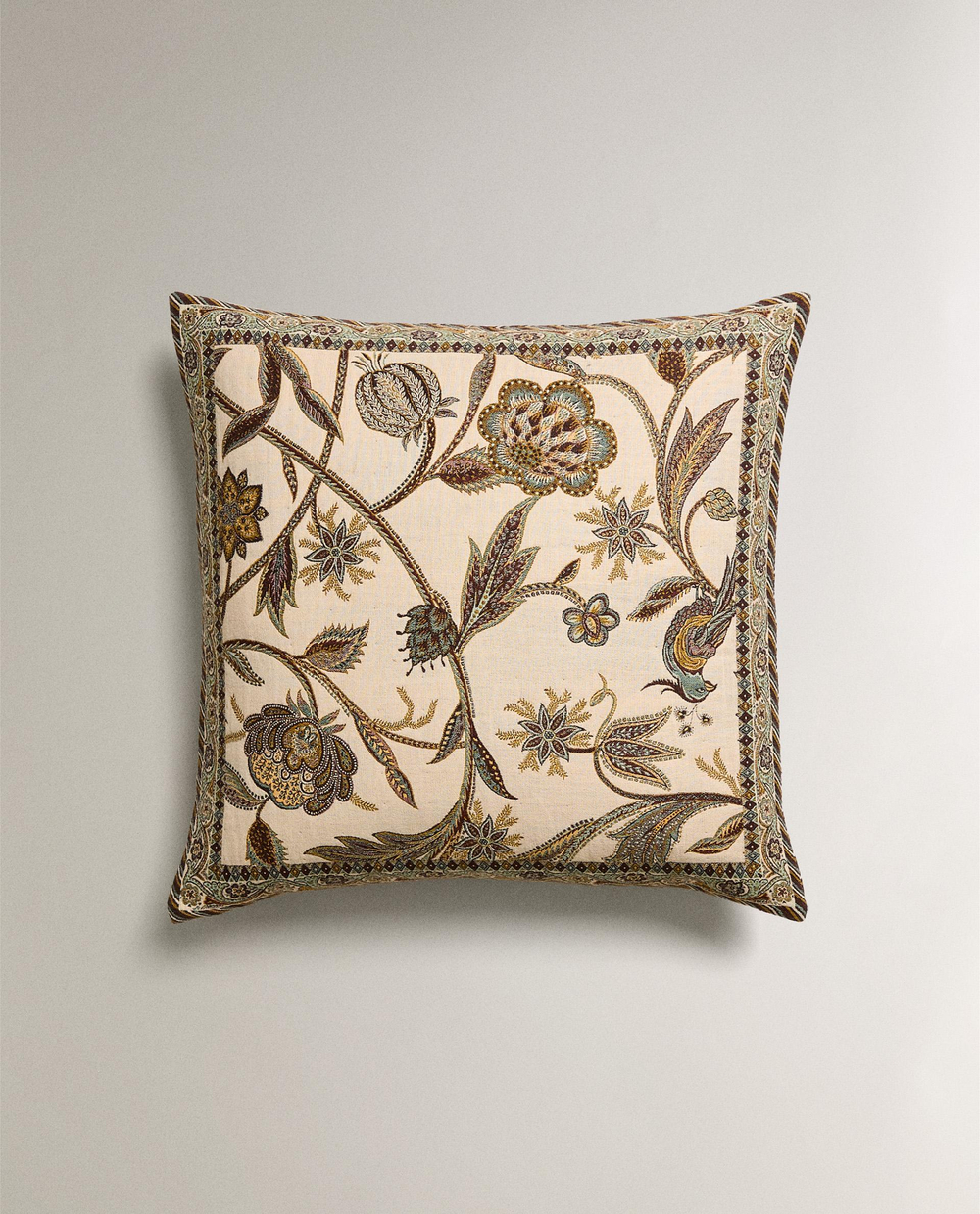 Zara Home наволочка декоративная из хлопка, зелёный, 50x50 см