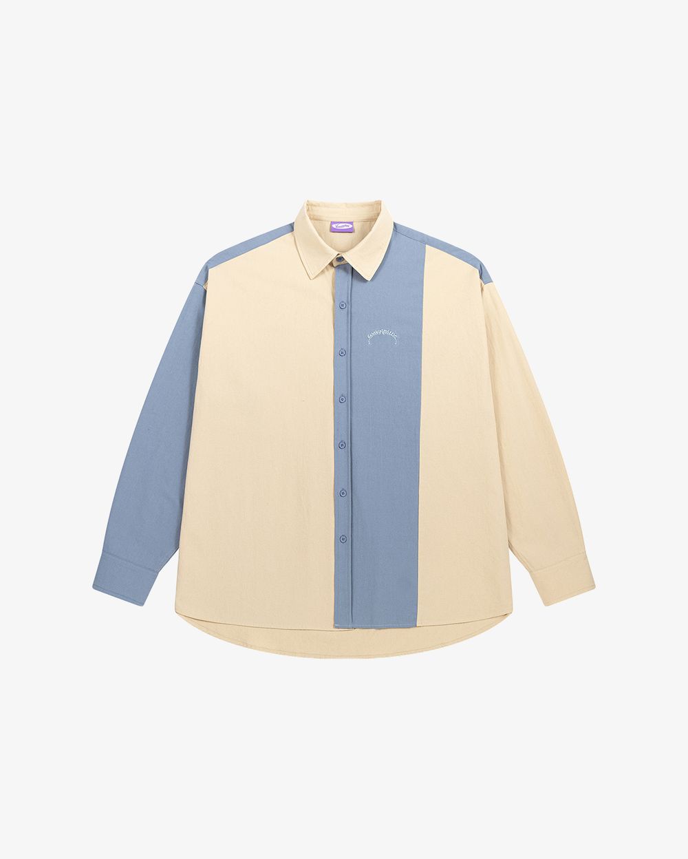 Сорочка Ymkashix Puff песочный/пыльно-синий