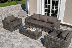 "Боно" лаунж-зона из искусственного ротанга, цвет графит