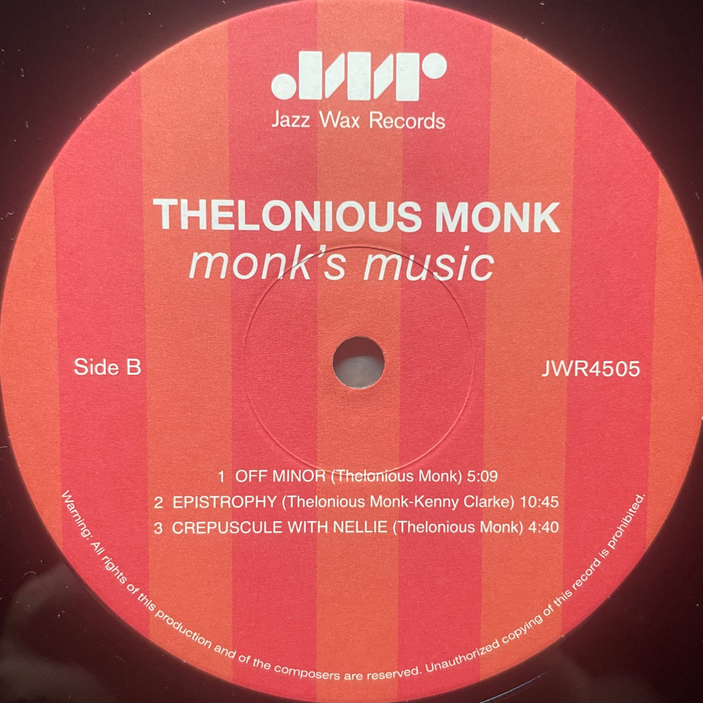 Thelonious Monk Septet ‎– Monk's Music (Европа 2009г.)