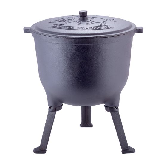 Котелок чугунный 10 л. на ножках с крышкой и креплениями Kamille KM-4802V